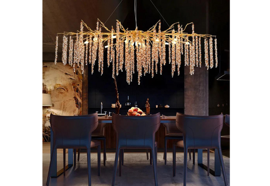 Light Luxury Luxury Amber Crystal Tassel Lamps