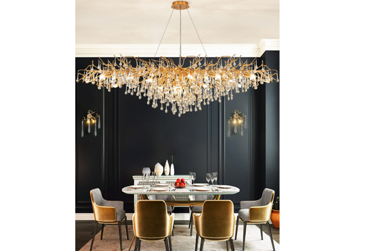 Lamp rectangle crystal chandelier